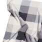 50" X 60" Gray And Ivory Faux Sherpa Plaid Throw Blanket