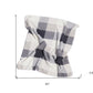 50" X 60" Gray And Ivory Faux Sherpa Plaid Throw Blanket