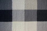 50" X 60" Gray And Ivory Faux Sherpa Plaid Throw Blanket