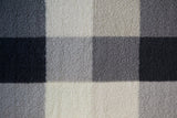 50" X 60" Gray And Ivory Faux Sherpa Plaid Throw Blanket