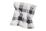 50" X 60" Gray And Ivory Faux Sherpa Plaid Throw Blanket