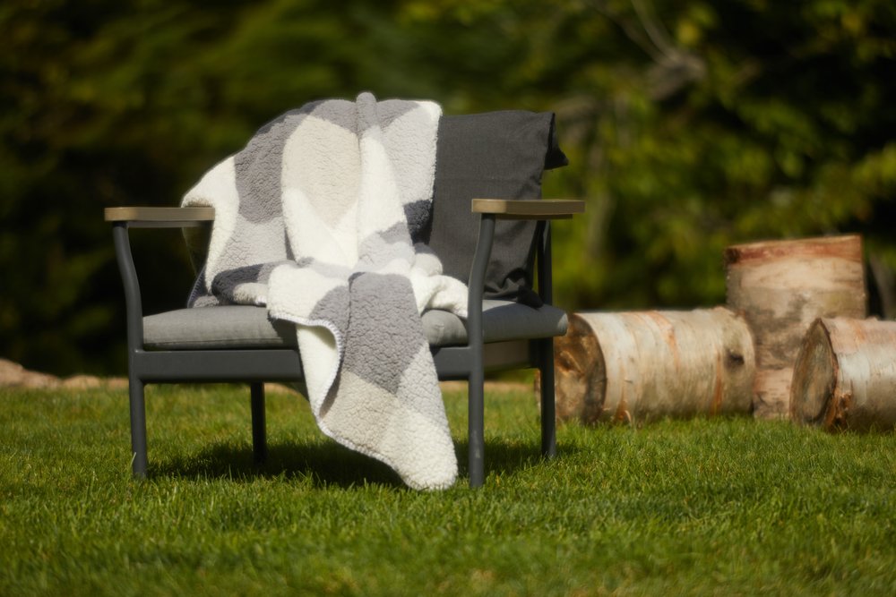 50" X 60" Gray And Ivory Faux Sherpa Plaid Throw Blanket