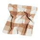 50" X 60" Ivory And Taupe Faux Sherpa Plaid Throw Blanket
