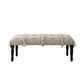 47" Cream And Black Leg Abstract Stripe and Dot Upholstery Bench