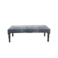 47" Blue And Cream Abstract Design Blue Leg Upholstered Bench