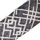 47" Gray And White Geometric Cotton Upholstered Distressed Bench