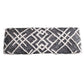 47" Gray And White Geometric Cotton Upholstered Distressed Bench