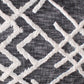 47" Gray And White Geometric Cotton Upholstered Distressed Bench