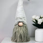 30" Groovy Grey with Pointy Hat Fabric Sitting Gnome Sculpture