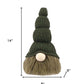 14" Green Chunky Knit Hat Fabric Sitting Gnome Sculpture