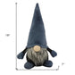 18" Slate Blue And Gray Fabric Standing Gnome Sculpture