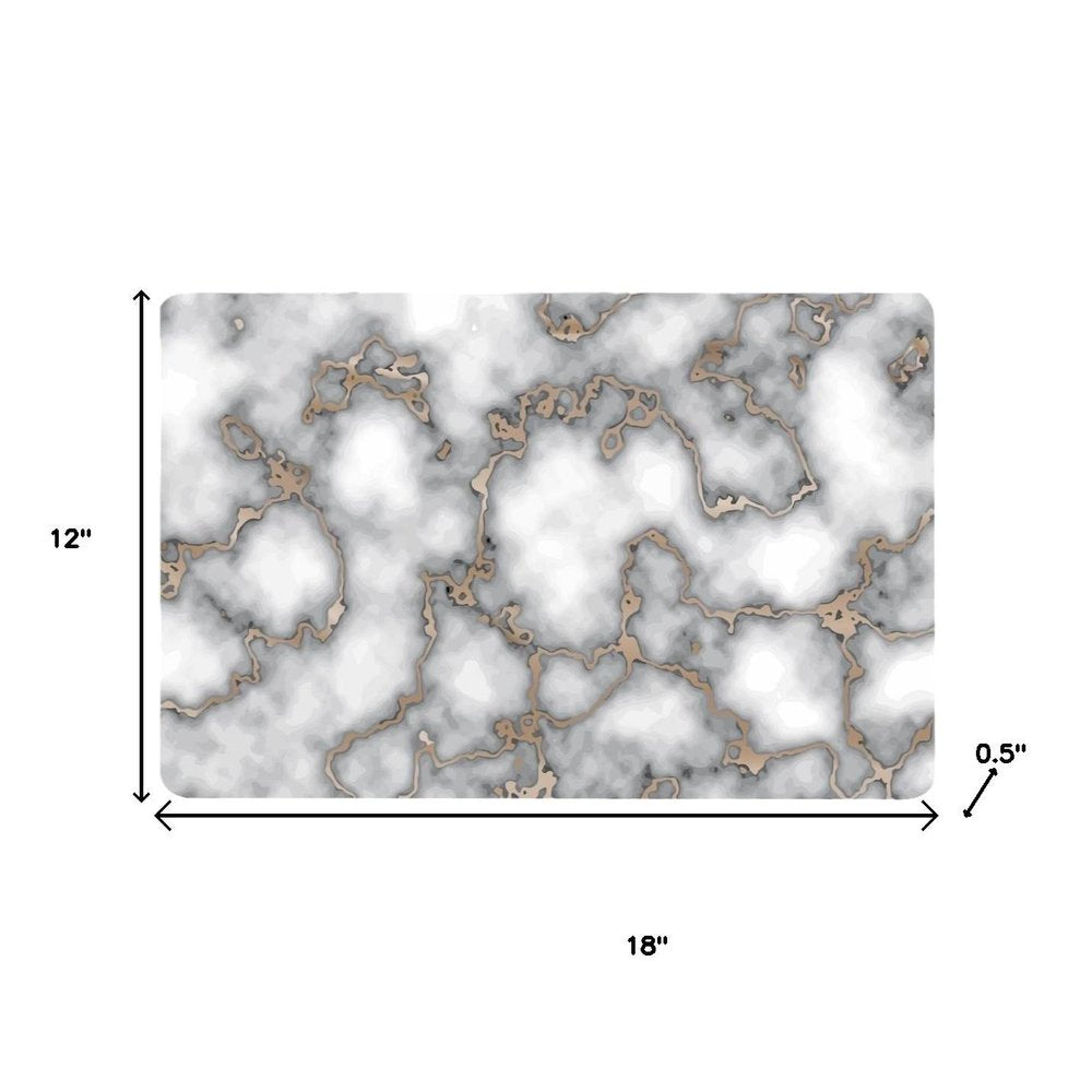 12" X 18" Gray And Gold Abstract Agglomerated cork Placemats