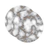 15" Set of Two Gold And Gray Abstract Round Placemats