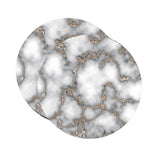 15" Set of Two Gold And Gray Abstract Round Placemats