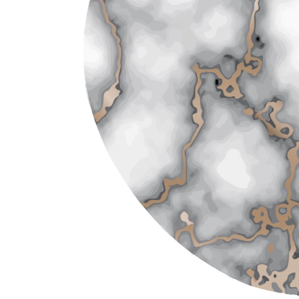 15" Set of Two Gold And Gray Abstract Round Placemats