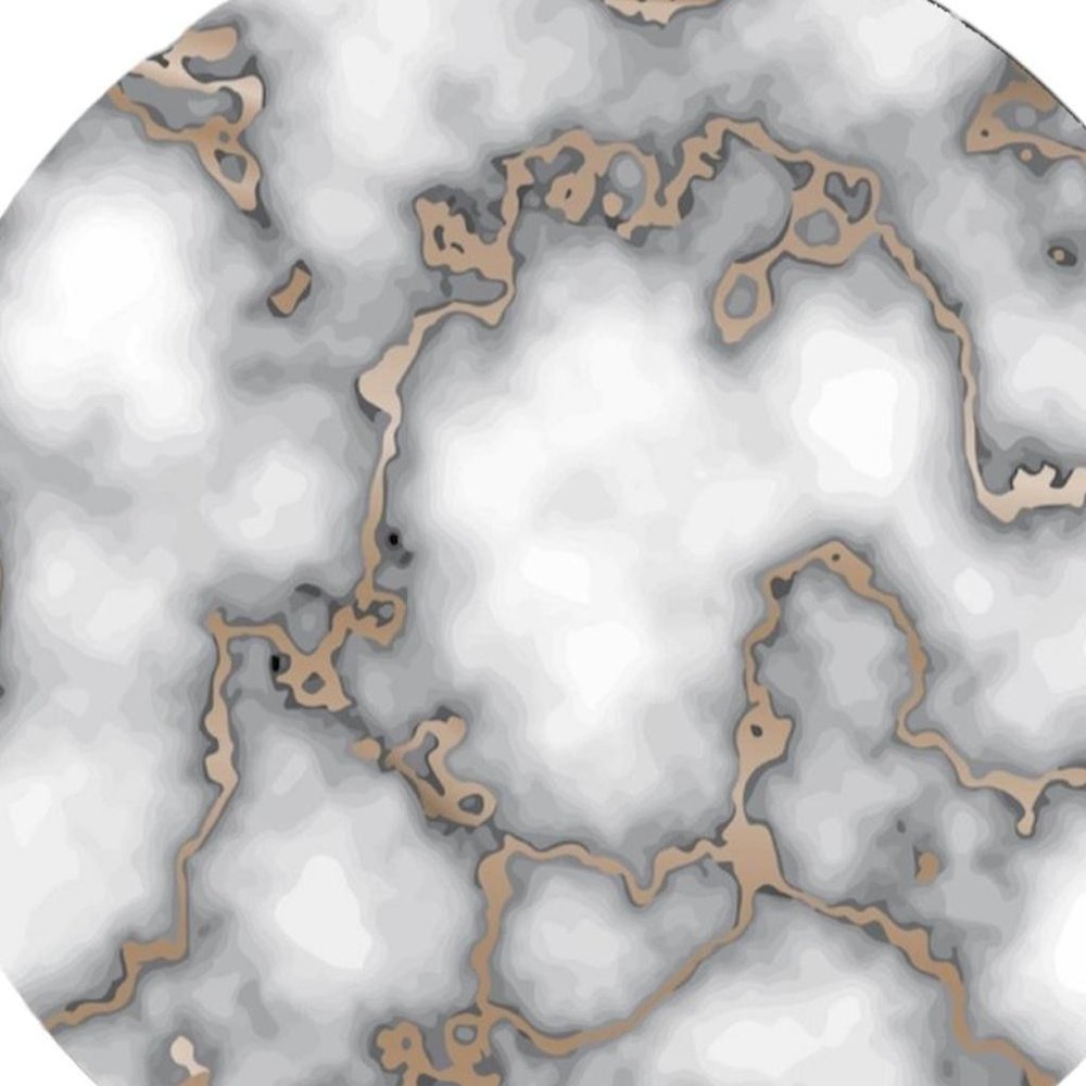 15" Set of Two Gold And Gray Abstract Round Placemats