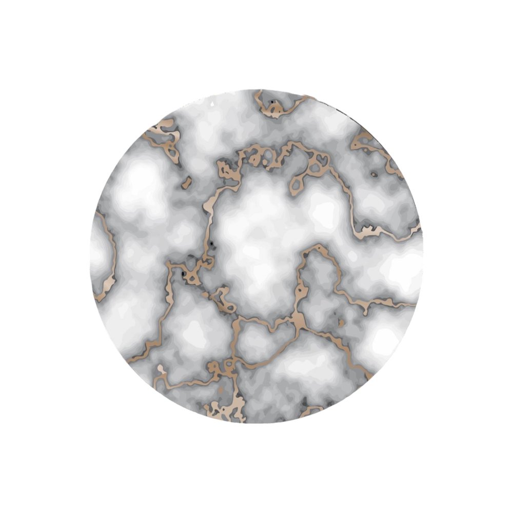 15" Set of Two Gold And Gray Abstract Round Placemats