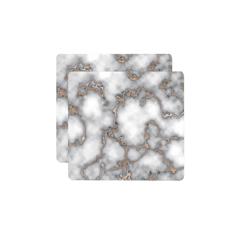 15" X 15" Gray And Gold Abstract Agglomerated cork Square Placemats