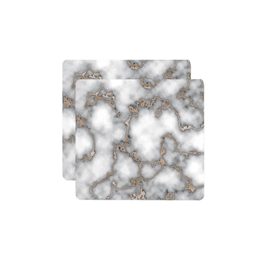 15" X 15" Gray And Gold Abstract Agglomerated cork Square Placemats