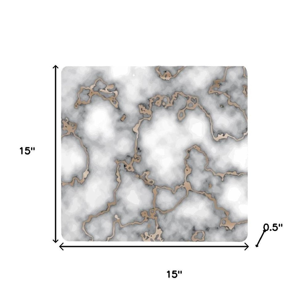 15" X 15" Gray And Gold Abstract Agglomerated cork Square Placemats