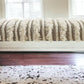 47" Cream Textural Boho Stripe Black Leg Upholstered Bench