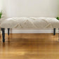 47" Cream and Black Cotton Upholstered Geometric Bench