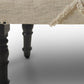47" Cream and Black Cotton Upholstered Geometric Bench