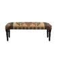 47" Shades of Brown Black Leg Southwest Upholstered Bench