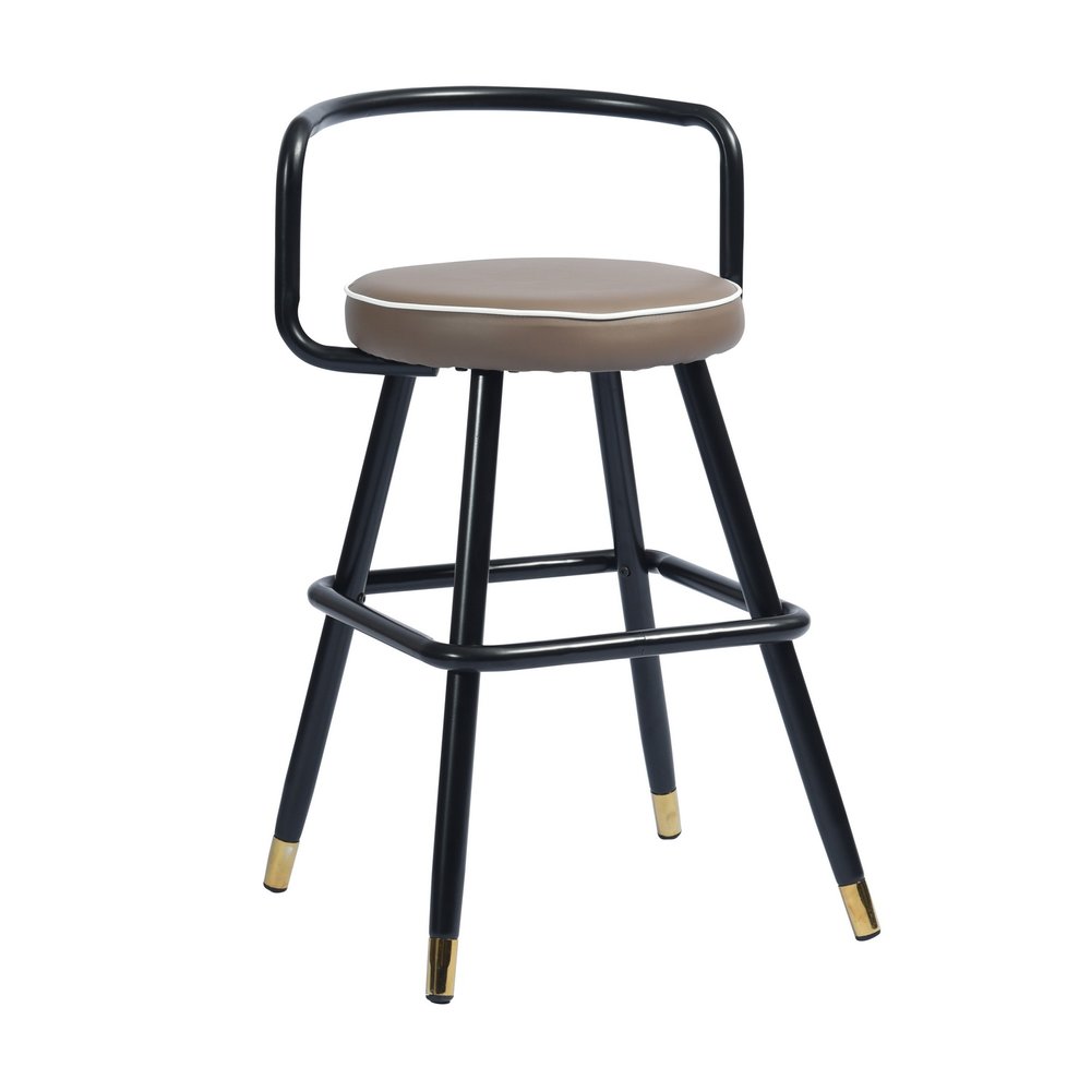 Set of Two 24" Black Steel Low Back Counter Height Bar Chairs