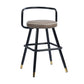 Set of Two 24" Black Steel Low Back Counter Height Bar Chairs