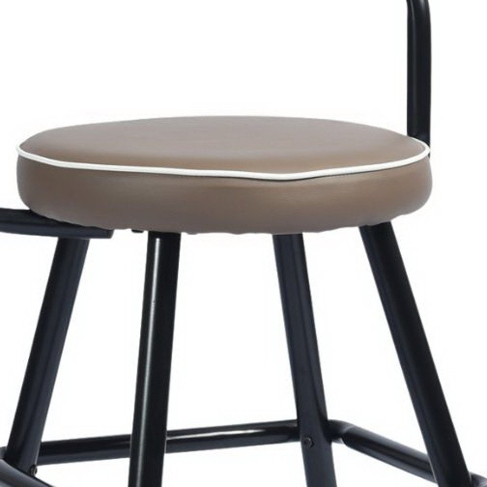 Set of Two 24" Black Steel Low Back Counter Height Bar Chairs