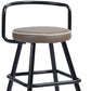 Set of Two 24" Black Steel Low Back Counter Height Bar Chairs