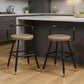 Set of Two 24" Black Steel Low Back Counter Height Bar Chairs
