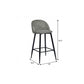 Set of Two 26" Gray And Black Steel Low Back Counter Height Bar Chairs