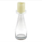 11" Clear Glass Centerpiece Pillar Candle Holder With Candle