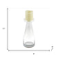 11" Clear Glass Centerpiece Pillar Candle Holder With Candle