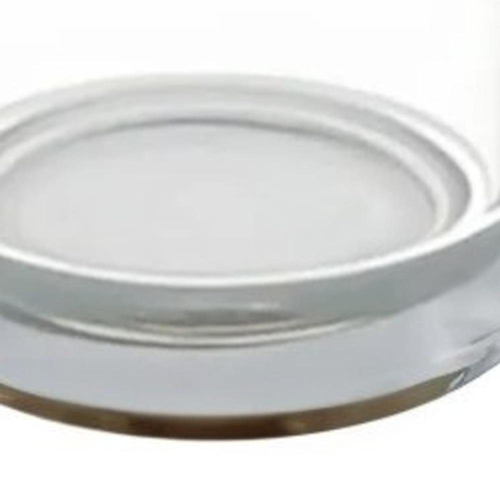 11" Clear Glass Centerpiece Pillar Candle Holder With Candle