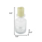 8" Clear Glass Centerpiece Pillar Candle Holder With Candle