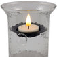 4" Clear Glass Tabletop Hurricane Candle Holder With Candle