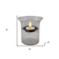 4" Clear Glass Tabletop Hurricane Candle Holder With Candle