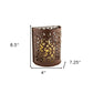 9" Brown Floral Iron Wall Sconce Candle Holder With Candle