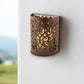 9" Brown Floral Iron Wall Sconce Candle Holder With Candle