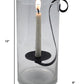 12" Light Gray Glass Centerpiece Taper Candle Holder With Candle