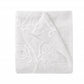 72" White Floral Faux Linen Shower Curtain With Embroidery