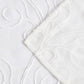 72" White Floral Faux Linen Shower Curtain With Embroidery
