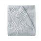 72" Gray Floral Faux Linen Shower Curtain With Embroidery