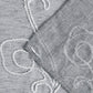 72" Gray Floral Faux Linen Shower Curtain With Embroidery