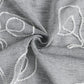 72" Gray Floral Faux Linen Shower Curtain With Embroidery