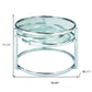 60" Clear And Silver Glass And Steel Round Nested Coffee Tables With Three Shelves