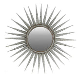30" Silver Metal Sunburst Framed Accent Mirror